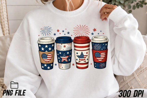 4th of July Coffee Cups PNG Sublimation: A Designer's Festive Toolkit