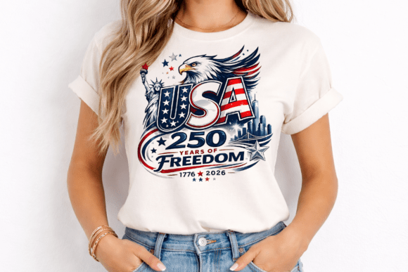 Celebrate 250 Years with the Stars of Freedom T-Shirt PNG