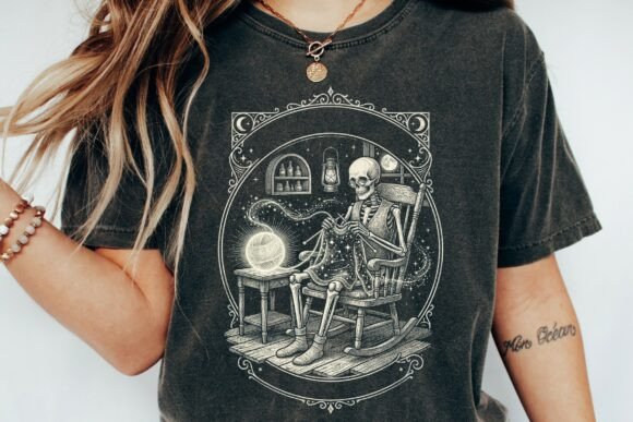 Embrace Macabre Whimsy with a Celestial Knitting Skeleton