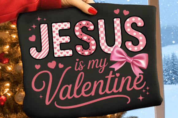 Jesus is My Valentine Coquette Bow PNG: Faith Meets Flirty Design