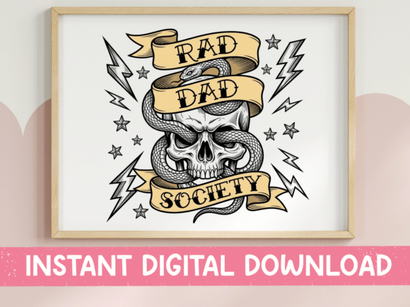 Rad Dad Society SVG PNG Skull Snake: Bold Design for the Genuinely Rad