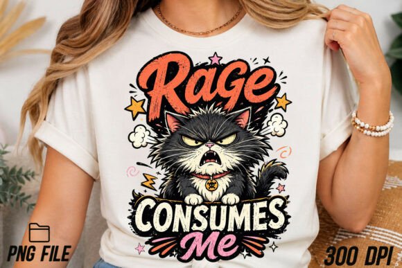 Rage Consumes Me Png: The Sarcastic Cat Design for Unfiltered Expression